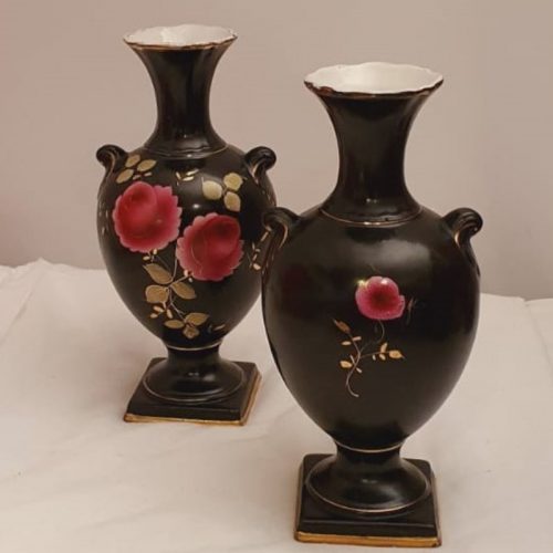Vaas Blythe zwart met bloemen