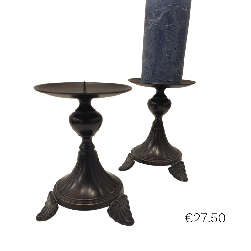Set kandelaars zwart 17cm