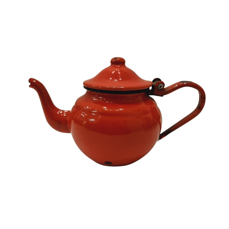 Theepotje rood emaille